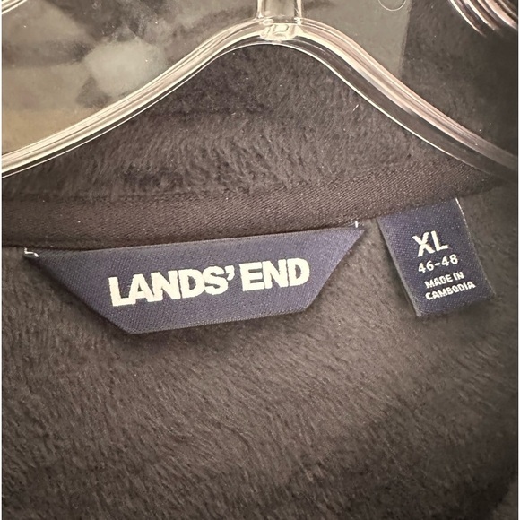 Land’s End Men’s 1/4 Snap Pullover Lined Shirt Size XL Brown Black - Picture 3 of 4